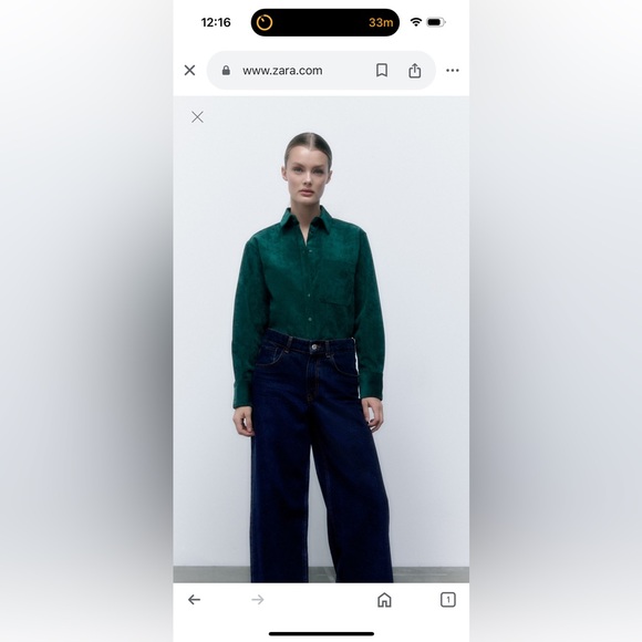 Zara FINE-WALED CORDUROY SHIRT - Picture 5 of 6